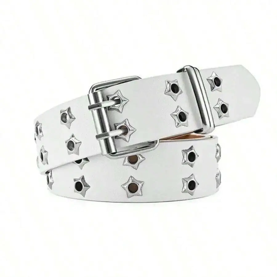 Women's Punk Hollow-Out Belt - Star Decor Fashion Waistband for Fall, Autumn & Halloween