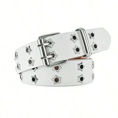 Women's Punk Hollow-Out Belt - Star Decor Fashion Waistband for Fall, Autumn & Halloween