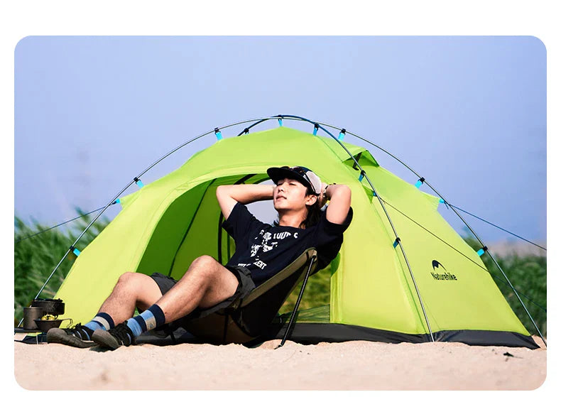 Naturehike 2024 New Camping Tent – Ultralight 2-Person Outdoor Tent, Large Space, Mosquito-Repellent, Quick Set for Beach & Hiking