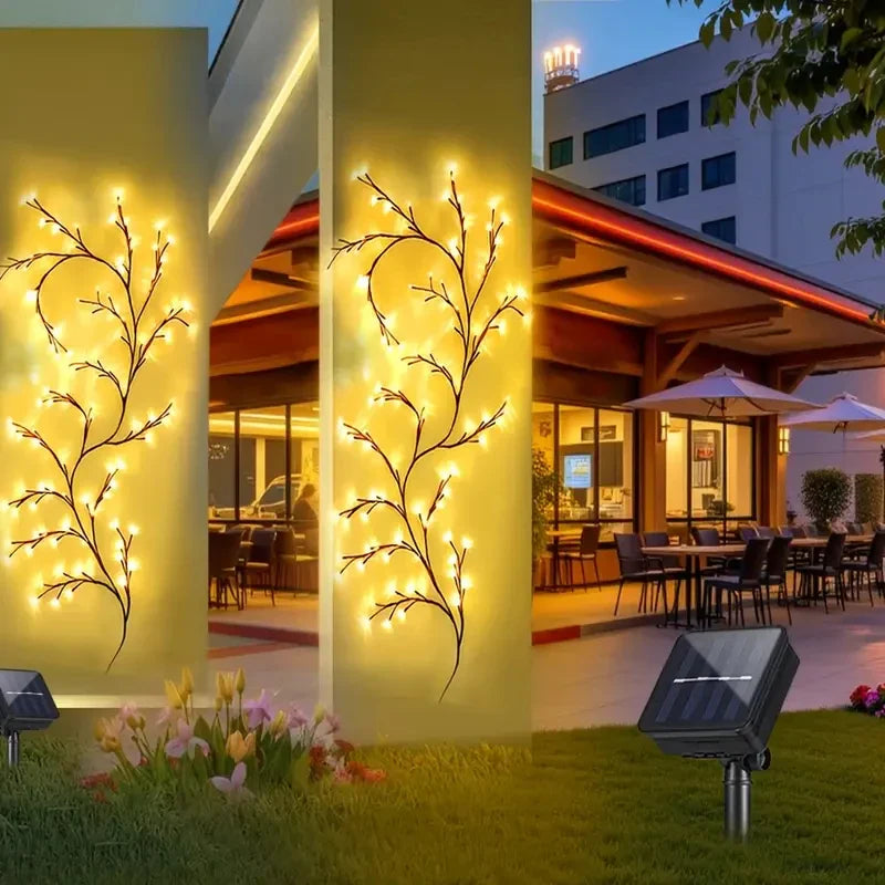 96-LED Solar Willow Vine String Lights – Waterproof Outdoor Fairy Lights with 8 Modes for Garden & Balcony