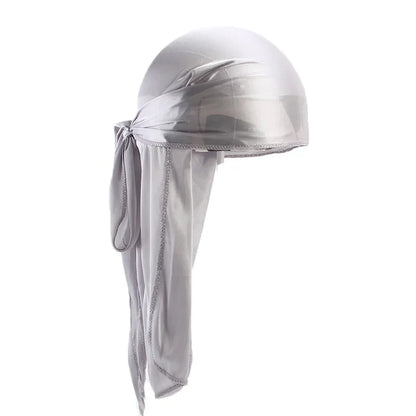Unisex Silky Long Tail Durag Pirate Hat – Fashion Headwrap, Turban, Bandana, Cap for Women & Men, Hijab Hair Accessories
