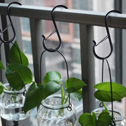 2/10pcs Metal S-Shape Hooks with Buckle - Multipurpose Hanging Clasps for Garden, Kitchen, Closet - Ideal for Pots, Bags, Clothes, Towels