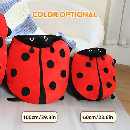 Wearable Ladybug Plush Pillow – Cute 60cm/23in Oversized Stress-Relief Sleeping Pillow for Kids & Adults