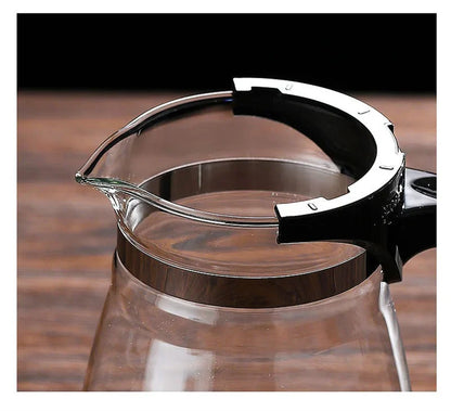 Heat-Resistant Glass Teapot with One-Click Filter – Tea & Coffee Pot, Tea Water Separation, Home Teaware Set