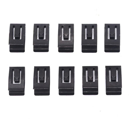 10Pcs Universal Car Front Console Trim Clips - Black Metal Rivet Fasteners for Dashboard Auto Retainer