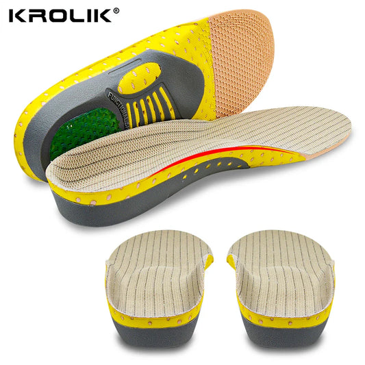 Krolik Orthotic Gel Insoles – Cushion Insert with Arch Support, Foot Pain-Relieving Insoles for Sneaker & Flat Feet, for Men & Women