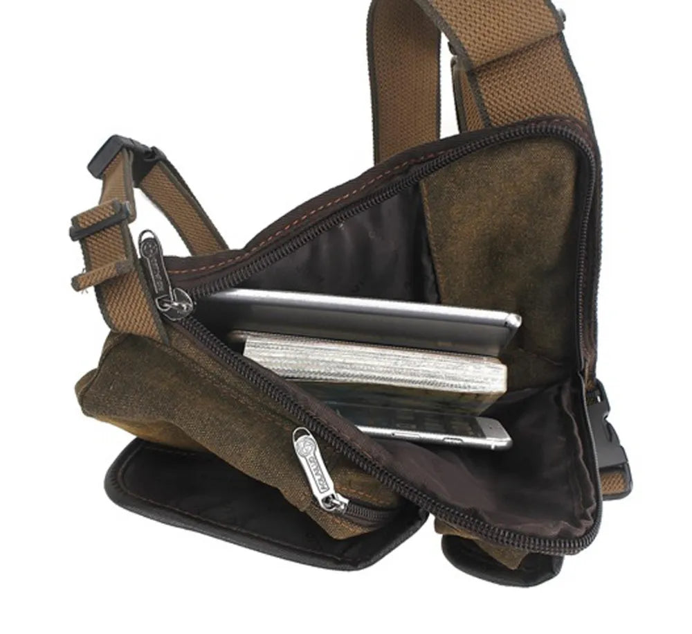 Men's Tactical Drop Leg Bag - Motorcycle Rider Waist Fanny Pack for Outdoor Sports - Military Messenger Crossbody Hip Bum Bag for Male Belt