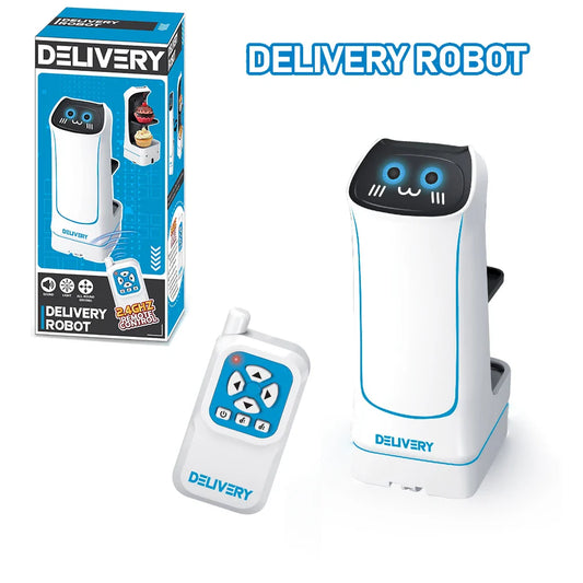 2.4GHz Remote Control Food Delivery Robot Toy – Light & Music RC Robot for Kids Birthday Gift