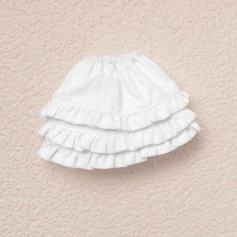 Blythe Doll Clothes Plaid Pleated Skirt & Off-Shoulder Top Tulle Dress Set — Ruffle Skirt for Licca, Azone, OB22, YMY Doll Accessories
