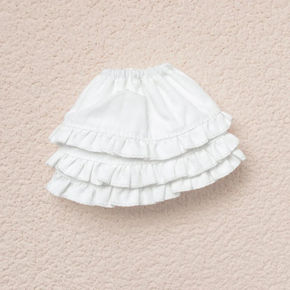 Blythe Doll Clothes Plaid Pleated Skirt & Off-Shoulder Top Tulle Dress Set — Ruffle Skirt for Licca, Azone, OB22, YMY Doll Accessories
