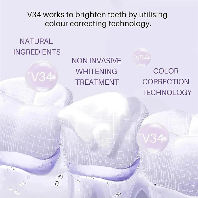 V34 Teeth Whitening Toothpaste – 5D Whitening Stick for Oral Hygiene, Cleaning & Fresh Breath Care