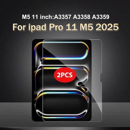 2-Pack Tempered Glass Screen Protector for iPad Pro & Air 12.9"/13"/11" — Compatible with M2/M3/M4/M5 (2024–2025)
