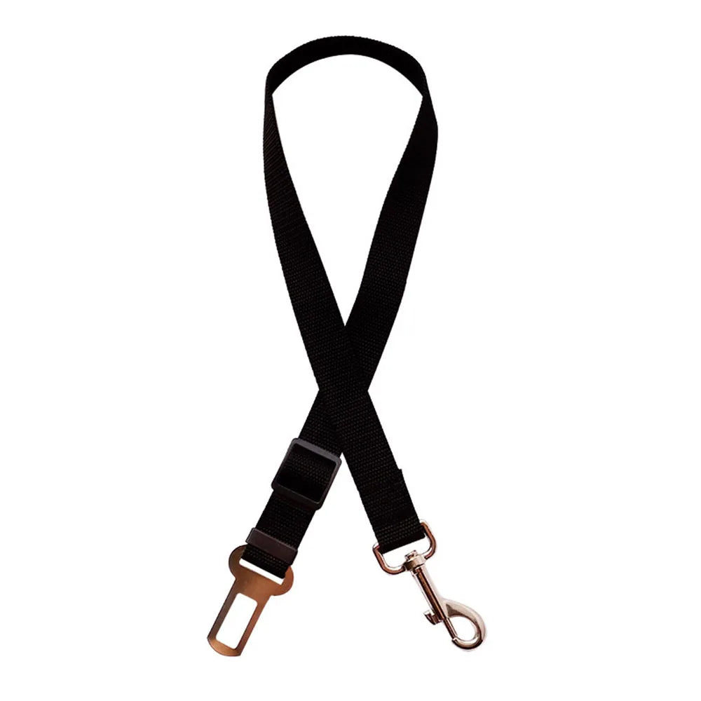 Adjustable Dog Car Seat Belt Harness – Nylon Reflective Elastic Safety Strap with Cushioning for Pet Travel