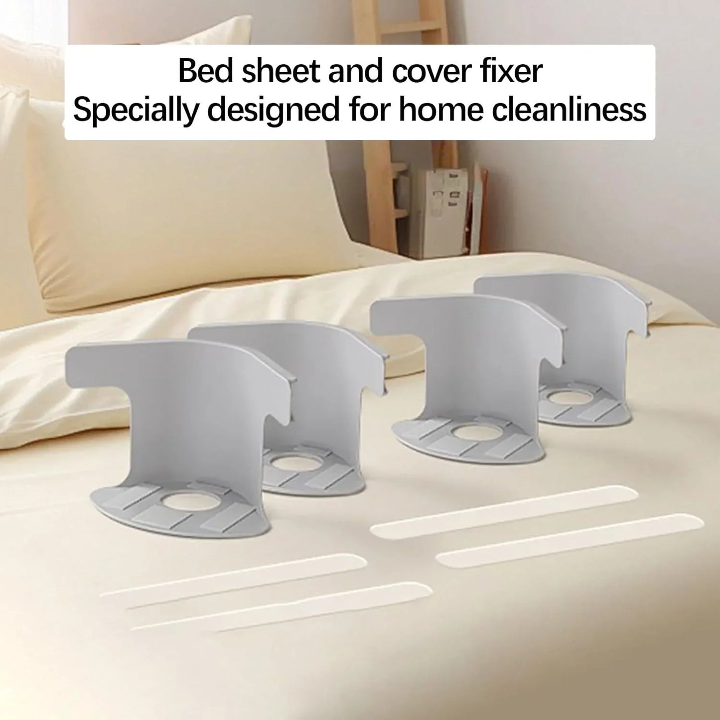 4pcs Bed Corner Sheet Grippers – Heavy Duty Non-Slip Mattress Straps for All Sheet Sizes, Secure Bed Sheets