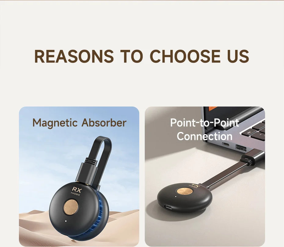 Hagibis Wireless HDMI Transmitter & Receiver Extender Kit – Display Adapter Dongle for Laptop, Netflix, PS, TV, Projector