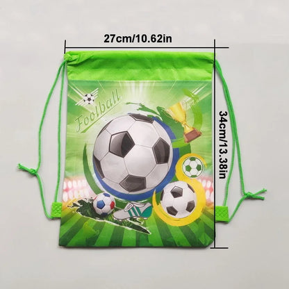 12pcs Cartoon Football Gift Bags – Non-Woven Bundle Pockets for Party & Football Enthusiasts