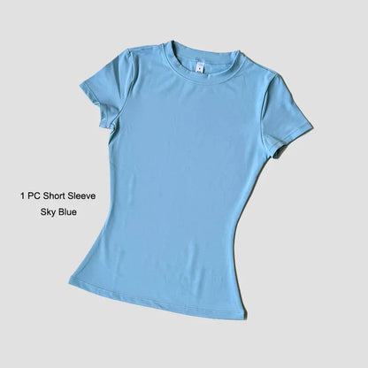 Women’s Seamless Yoga Top Short Sleeve Fitness T-Shirt – Gym, Running & Activewear Sports Shirt for Workout Comfort & Breathability