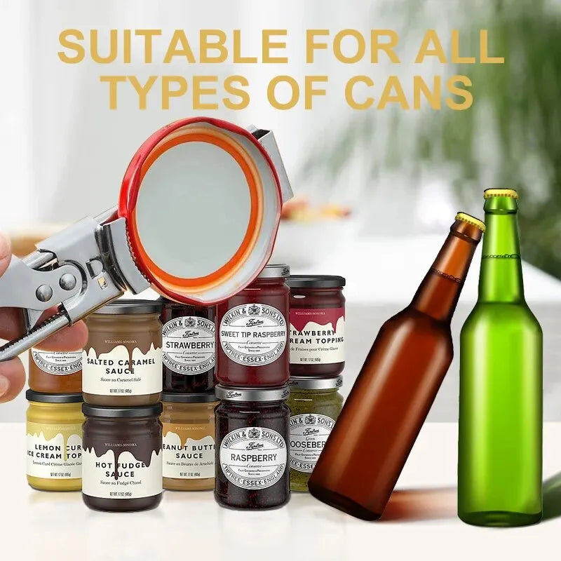 Adjustable Stainless Steel Can Opener | Non-Slip Bottle Opener | New Kitchen Tool