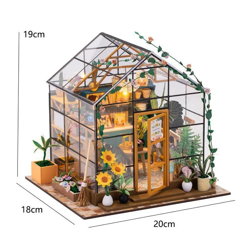 DIY Mini Dollhouse Kit - Handmade 3D Flower House Puzzle Model with Furniture Home Decor Gift