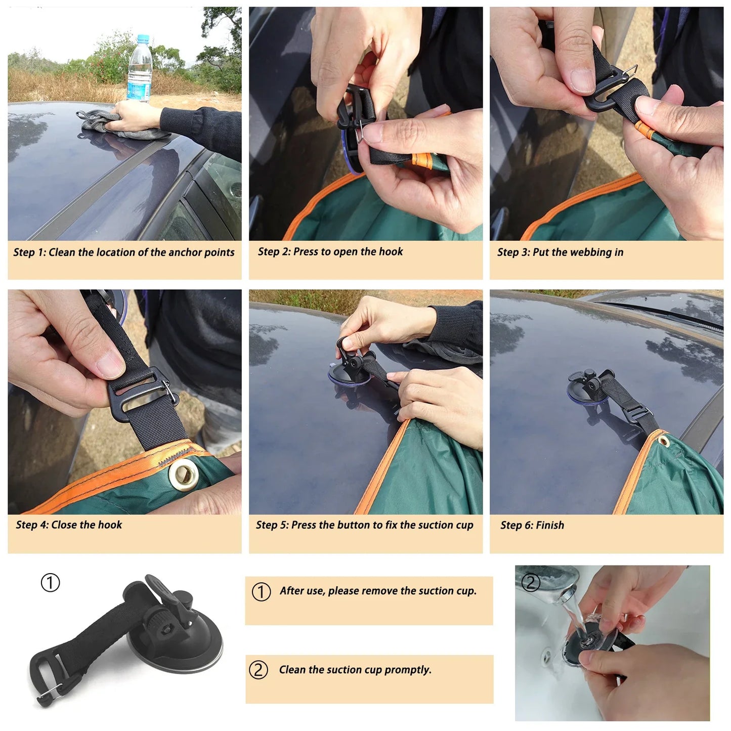 Bat Shape Black Coating Car Side Awning Tarp – 2x3 Waterproof Outdoor Shelter Tent for SUV & Van