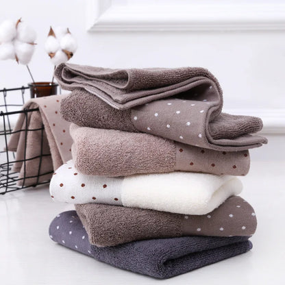 3-Piece Cotton Towel Set – 2 Hand Face Towels 35x75cm + 1 Bath Towel 70x140cm Soft Washcloth Gift Set