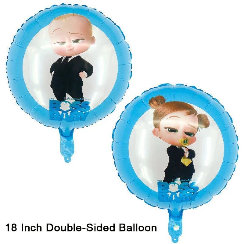 Cartoon Boss Baby Birthday Party Set - Disposable Tableware, Backdrop & Balloons for Kids Baby Shower Decor