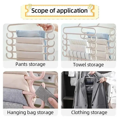 1/2/3pcs Multifunctional Pants Rack – Space-Saving 5-Layer Trousers Hanger for Closet & Clothes Storage