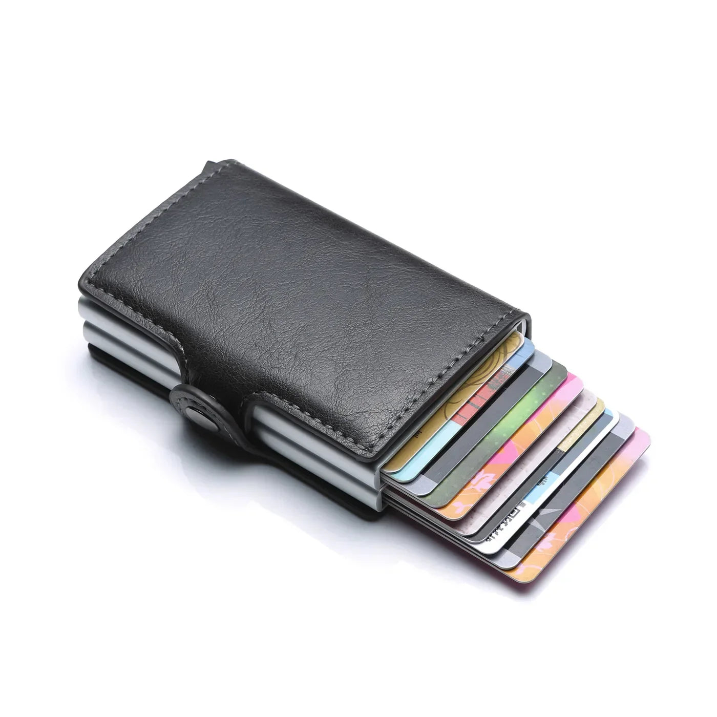 RFID Carbon Fiber Slim Wallet for Men – Mini Card Holder with 14 Slots, Small Money Bag Purse