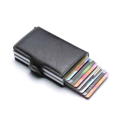 RFID Carbon Fiber Slim Wallet for Men – Mini Card Holder with 14 Slots, Small Money Bag Purse