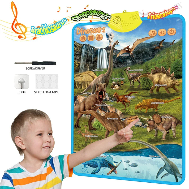 Electronic English Alphabet Wall Chart — Talking ABC & 123 Music Poster, Educational Learning Toy for Toddlers & Kids Gift