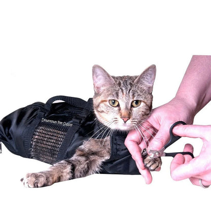 Mesh Cat Grooming & Bathing Bag – Adjustable Oxford Cloth Pet Restraint for Nail Trimming, Anti-Scratch & Bite