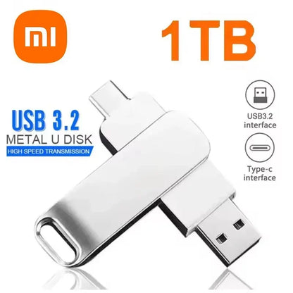 Xiaomi USB 3.2 16TB Flash Drive — High-Speed Metal Pendrive, Waterproof Portable Memory Stick