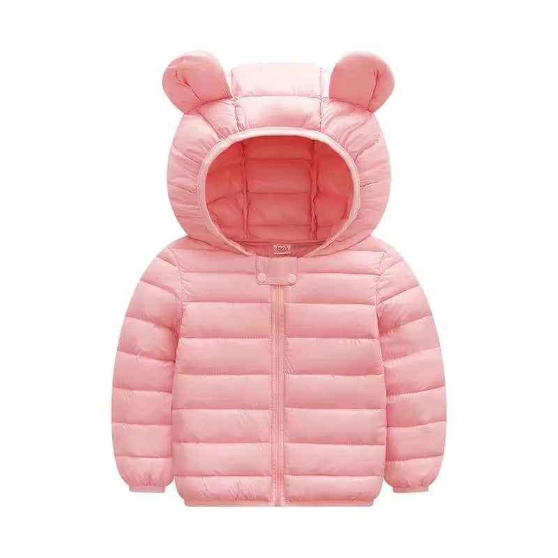 Baby Lightweight Hooded Down Jacket – Warm Zipper Coat for Boys & Girls (0-5 Years), Winter Outerwear Gift