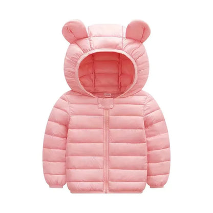 Baby Lightweight Hooded Down Jacket – Warm Zipper Coat for Boys & Girls (0-5 Years), Winter Outerwear Gift