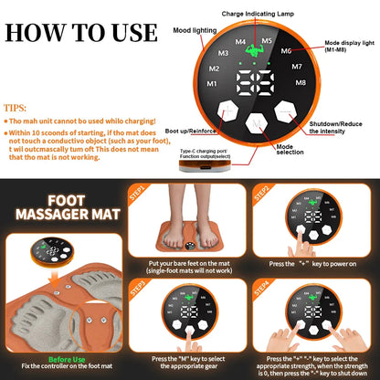 F Remote 3D Smart Foot Massager Pad — 8 Modes, 29 Levels Muscle Relaxation & Leg Slimming Therapy