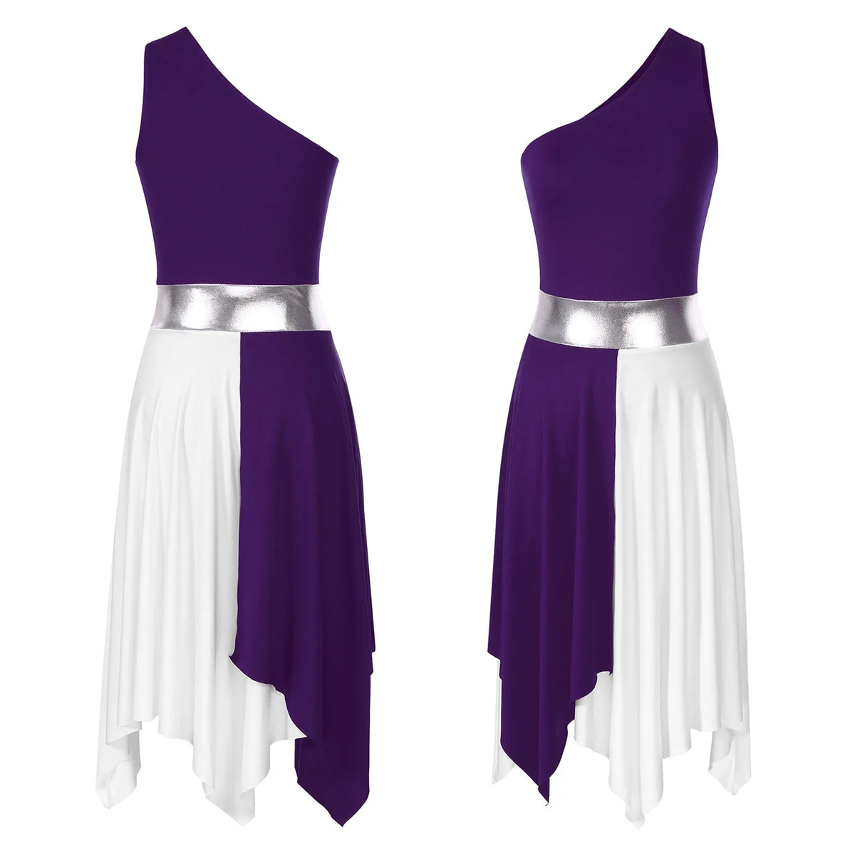 Women's Praise Dance Dress - Modern Liturgical Church Choir Costume with Irregular Hem for Ballet & Contemporary Dance