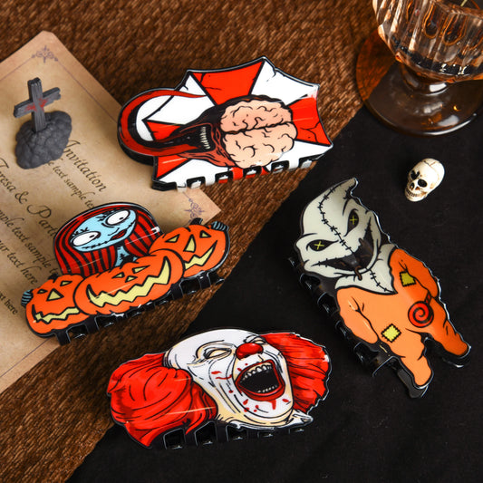 Muweordy Horror Series Hair Claw | Halloween Clown Crab Hair Clip for Women