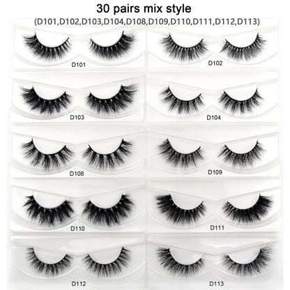 Visofree 3D Mink Eyelashes – 30/40/100 Pairs Handmade Full Strip Lashes with Tray, Cruelty-Free False Lashes for Makeup