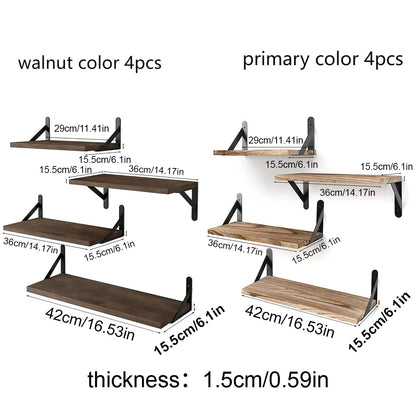 Floating Wall Shelves – Wooden Wall Mounted Bookshelf Storage Rack for Living Room, Bedroom, Bathroom & Kitchen Home Decor Organizer