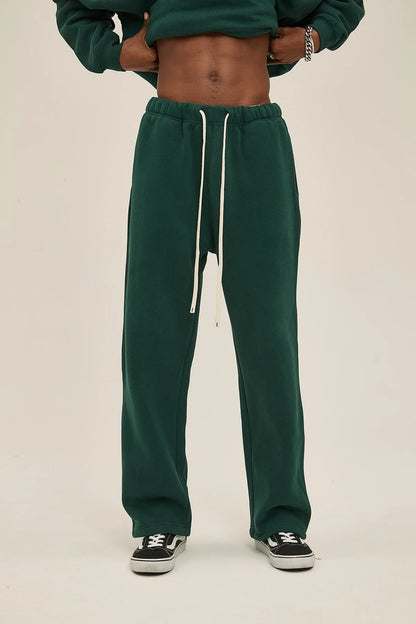 Straight-Lined Solid Color Cashmere Sweatpants – Soft Cozy Lounge Pants
