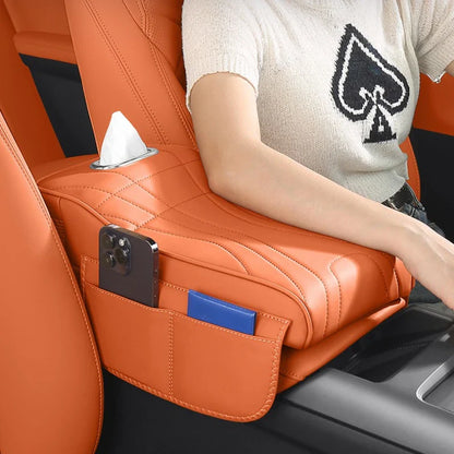 Car Armrest Height Increase Pad with Storage Bag – Leather Center Console Cover for Jaecoo J7, Jetour T2 & Haval H9 (2024–2025)