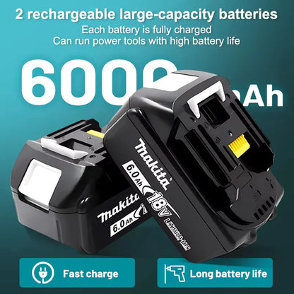 Genuine Makita 18V Battery – 6Ah/5Ah/3Ah Rechargeable for Drill DGA404, DDF487, DTW700, DTD173, HR410D, DJV182, LXT400