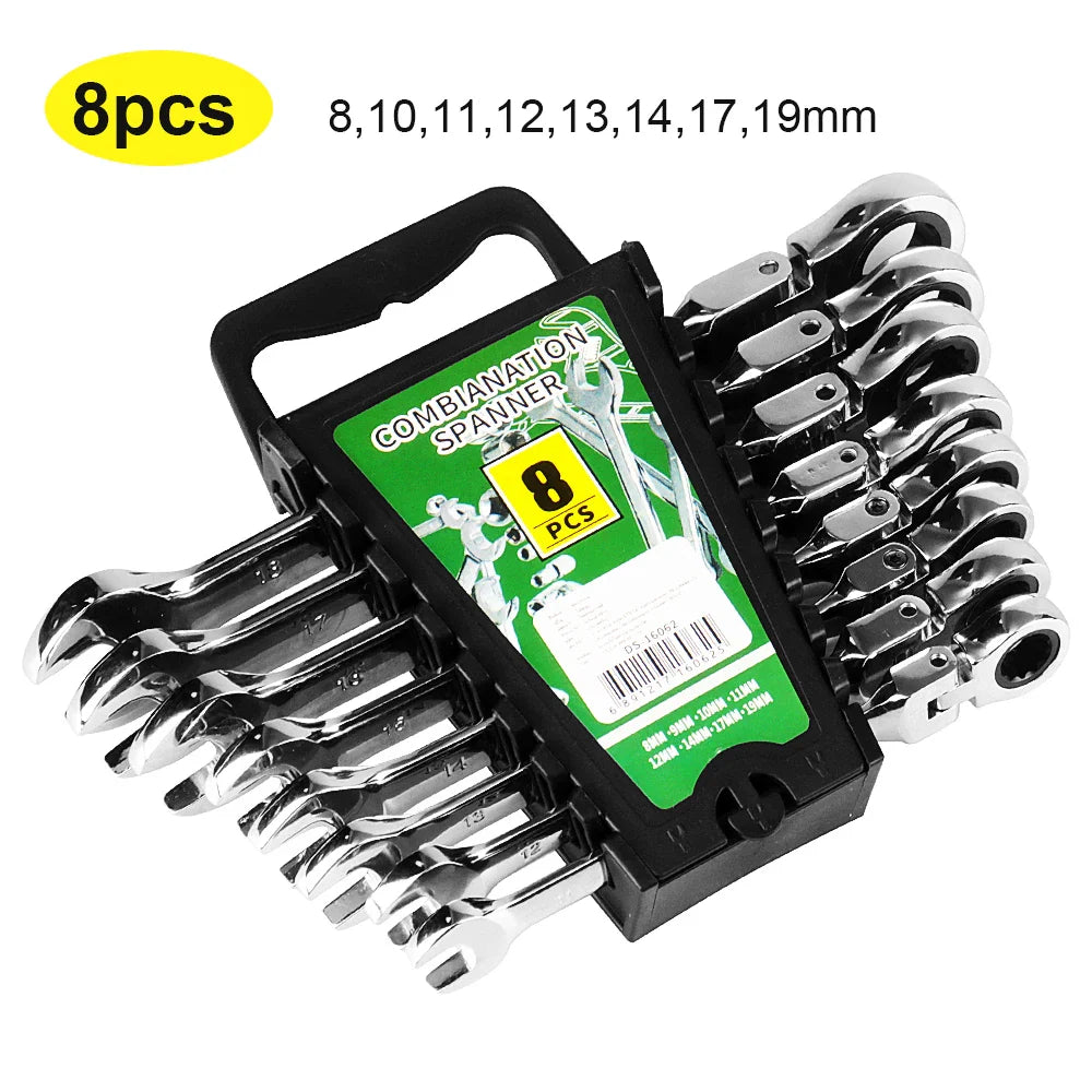 Professional Ratchet Wrench Set – Complete Socket & Flat Wrench Tool Kit for Automotive & Mechanical Repairs