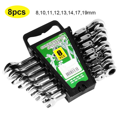 Professional Ratchet Wrench Set – Complete Socket & Flat Wrench Tool Kit for Automotive & Mechanical Repairs