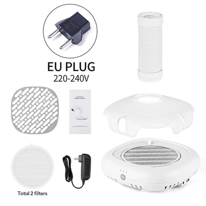 130W Brushless Nail Dust Collector – Double-Use Nail Art Vacuum with Tube Elbow for Manicure