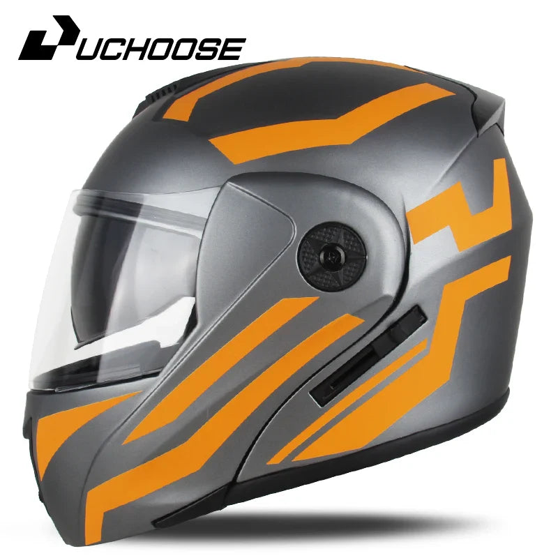 New Full Face Motorcycle Helmet – Racing Helmet with Double Sun Visor & Flip-Up Double Lens for Men & Women, DOT Certified