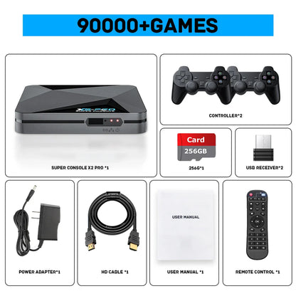 KINHANK Retro Super Console X2 Pro — 90,000 Games for PS1, DC, MAME, SS with Gamepad, Perfect Kid Gift Game Box