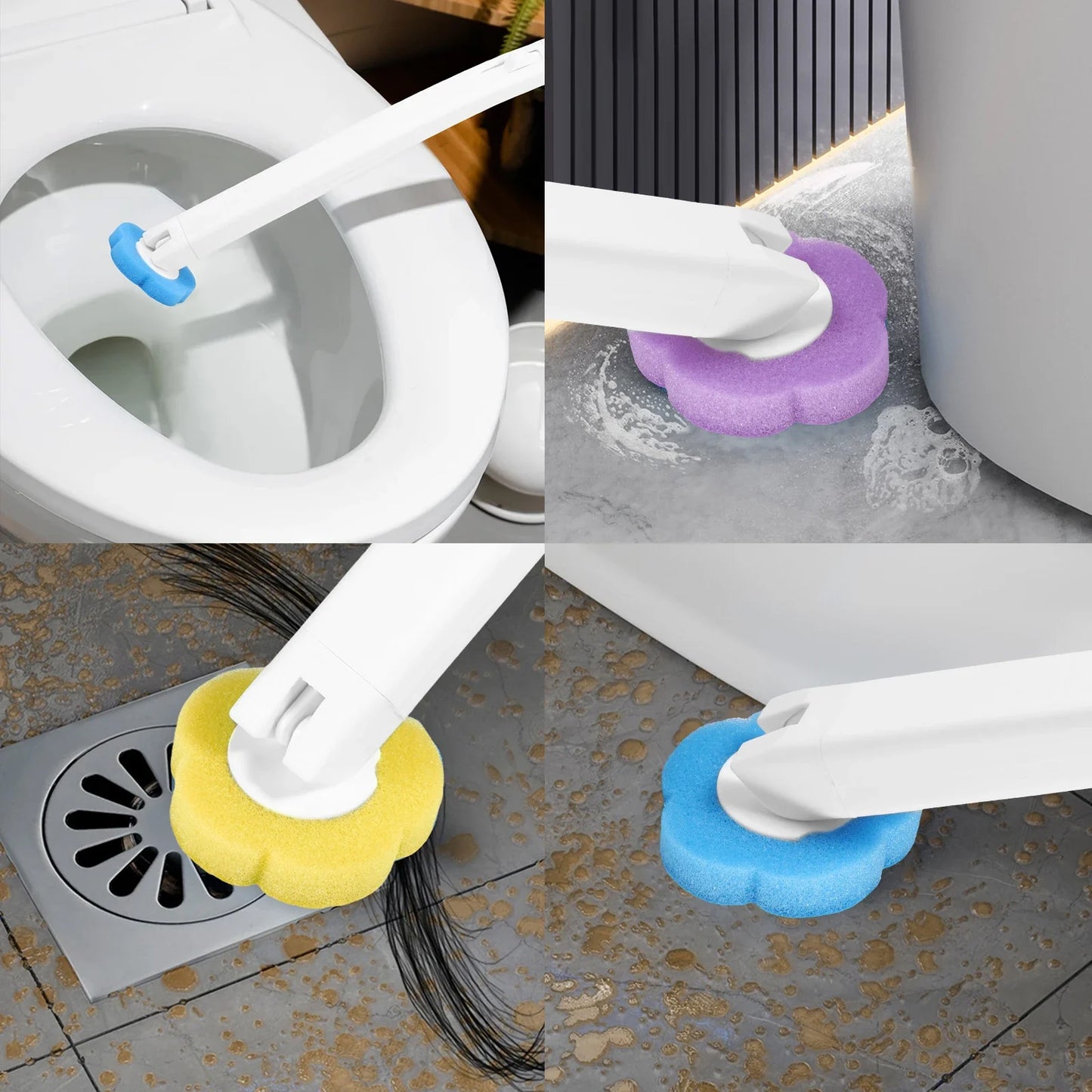 18/36pcs Toilet Brush Set – Long Handle Bathroom Cleaning Brush with Disposable Replacement Heads for Home WC Accessories