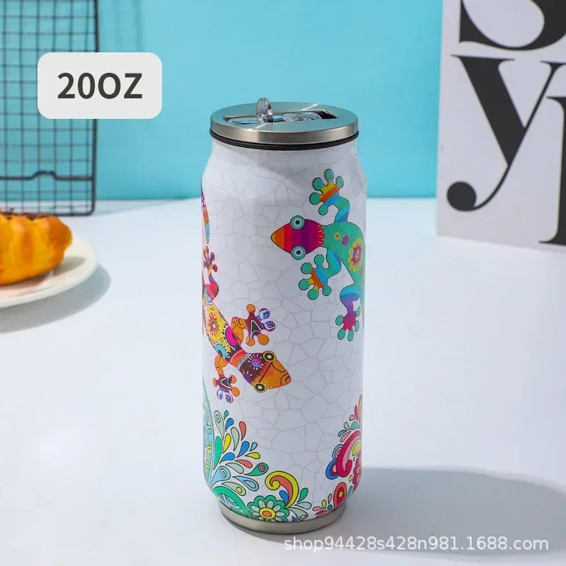 500ML Stainless Steel Insulated Cup - 304 Steel Tumbler with Straw for Cold Drinks & Kitchen Use