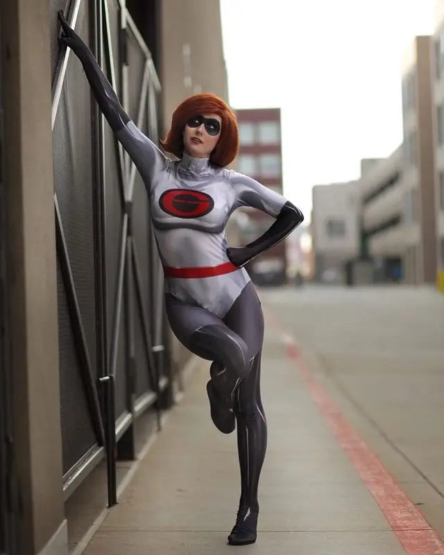 Adults Elastigirl Cosplay Costume – Women & Girls Superhero Zentai Bodysuit for Halloween Party